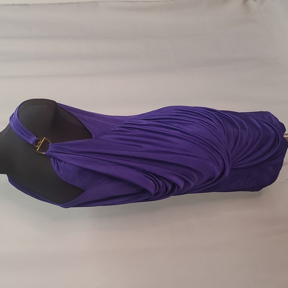 BCBG MaxAzria Purple Drape Dress Size Medium - Picture 8 of 9